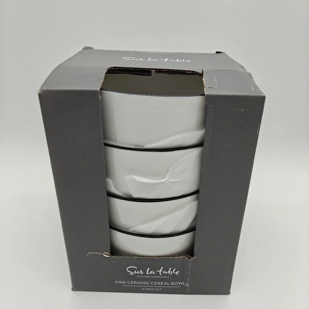 Sur La Table Fine Ceramic Cereal Bowls 4-Pack 5.75